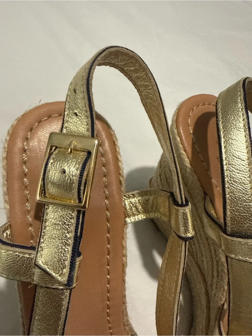 kate spade Metallic Gold Wedge Espadrille Sandals